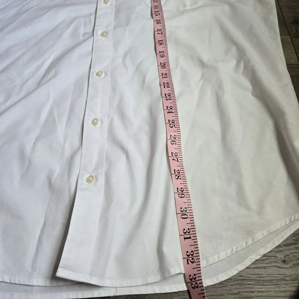 J Crew Broken In Oxford Shirt Mens XXLT XXL Tall White SS Organic Cotton